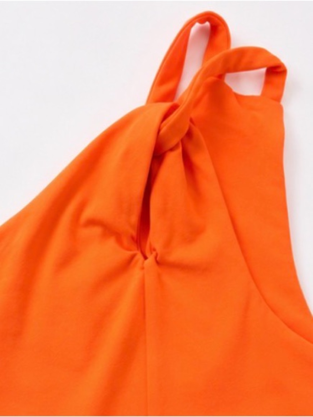 Susana Monaco Twist One-Shoulder Crop Top Size Medium Clownfish Orange NWT - Picture 4 of 6